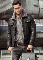 Shearling Leather Jacket Mens