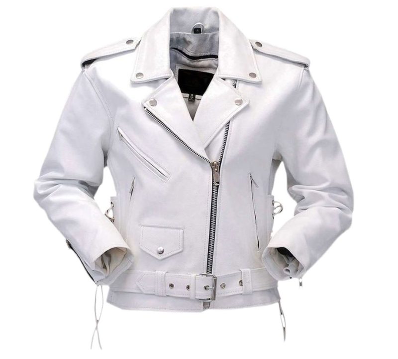 Spring Breeze White Moto Jacket