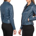 Ocean Odyssey Navy Biker Jacket