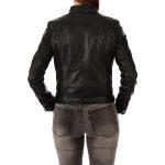 Sleek Silhouette Black Motorcycle Jacket