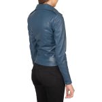Ocean Odyssey Navy Biker Jacket