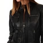 Sleek Silhouette Black Motorcycle Jacket