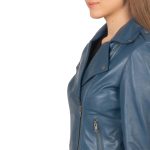 Ocean Odyssey Navy Biker Jacket