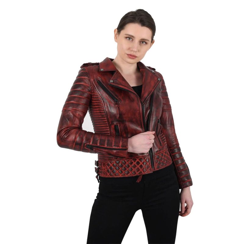 Scarlet Smoke Red Biker Jacket Scarlet Smoke Red Biker Jacket