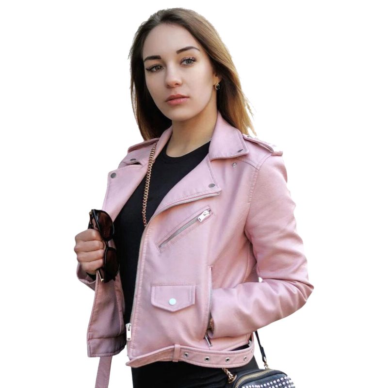 Rebellious Rose Pink Moto Jacket