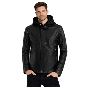 Men's Highschool Black Leather Jacket
