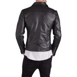 Men's Black Leather Motorcycle Jacket