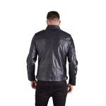 back Skybolt Dark Blue Biker Jacket