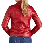 Anna Red Leather Jacket Women's