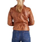 Saddle Trail Tan Biker Jacket