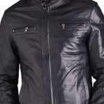 closeup-2 Skybolt Dark Blue Biker Jacket