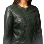 Emma Emerald Green Leather Jacket
