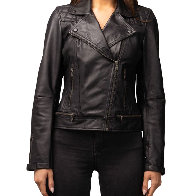 Women's Black Leather Biker Jacket Women's Black Leather Biker Jacket