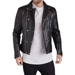 Men's Black Leather Motorcycle Jacket