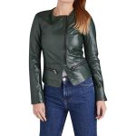 Green Vegan Leather Moto Jacket
