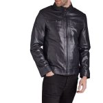 front-2 Skybolt Dark Blue Biker Jacket