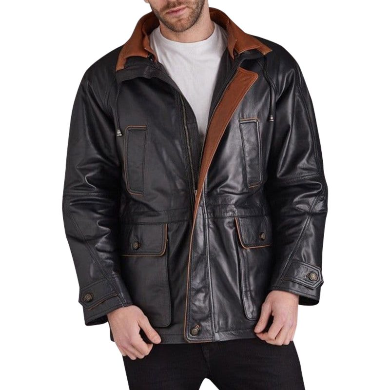 Black Leather Moto Jacket Mens