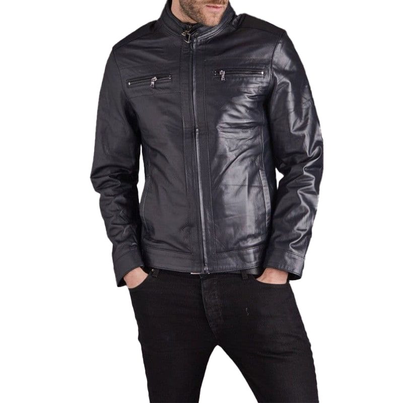 Skybolt Dark Blue Biker Jacket Skybolt Dark Blue Biker Jacket