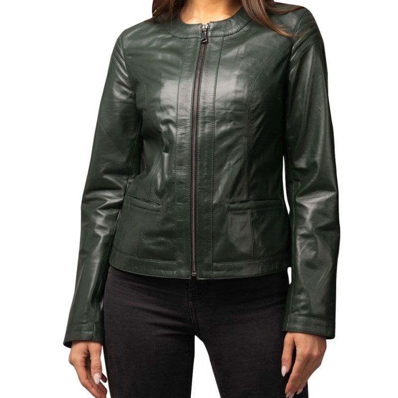 Emma Emerald Green Leather Jacket