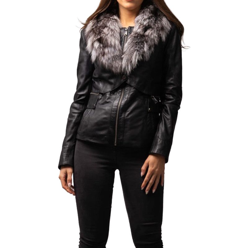 Cityscape Black Leather Jacket