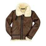 Women’s Brown Leather Aviator Jacket