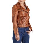 Saddle Trail Tan Biker Jacket