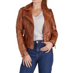 Saddle Trail Tan Biker Jacket