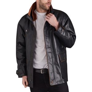 Black Leather Moto Jacket Mens
