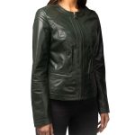 Emma Emerald Green Leather Jacket