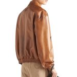 back Cognac Oversized Bomber Jacket