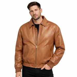 Cognac Oversized Bomber Jacket