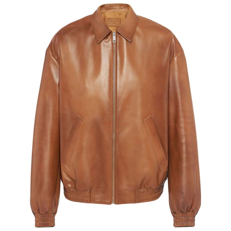Cognac Oversized Bomber Jacket Cognac Oversized Bomber Jacket