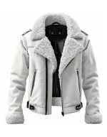 White Shearling Leather Jacket
