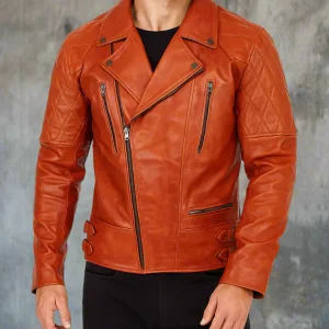 Men's Orange Leather Jackets