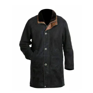 Black Sued Coat with Fur