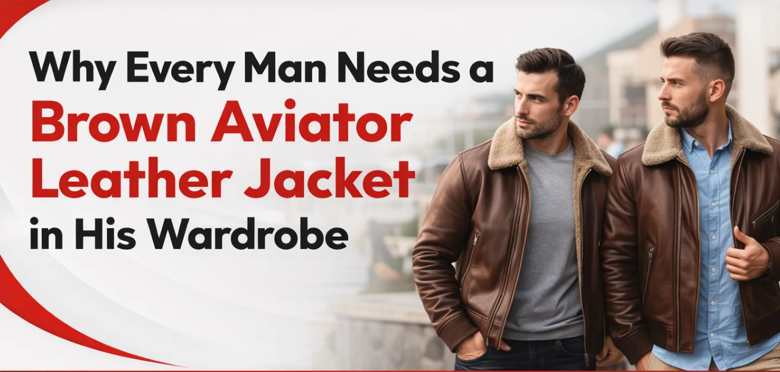 Brown Aviator Leather Jacket